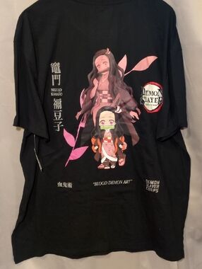 Demon Slayer Nezuko Kamado Blood Demon Art Black Graphic T-shirt